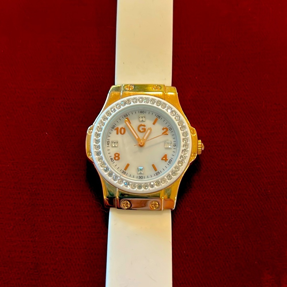 Vintage White Gossip Ladies Watch with Diamond Accents